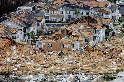 Destroyed houses